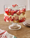 Wood + Glass Trifle Dish shown with dessert