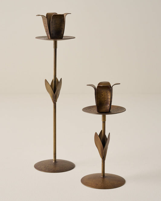 Forged Tulip Taper Holders