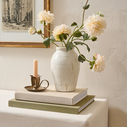 Forged Tulip Chamberstick shown with decor