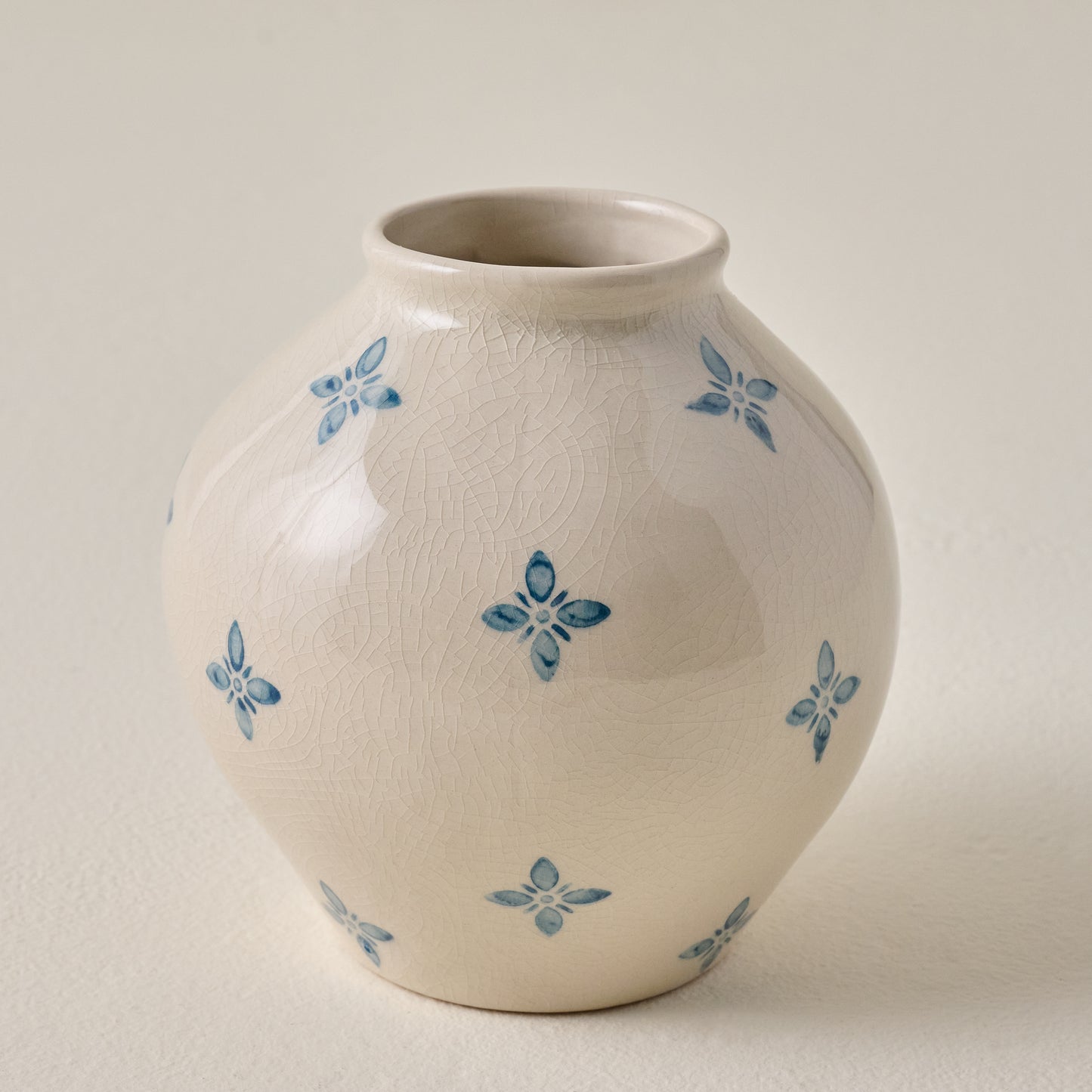 Cream and Blue Luna Bud Vase