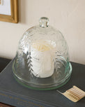 Vivian Cut Glass Candle Cloche shown with candle
