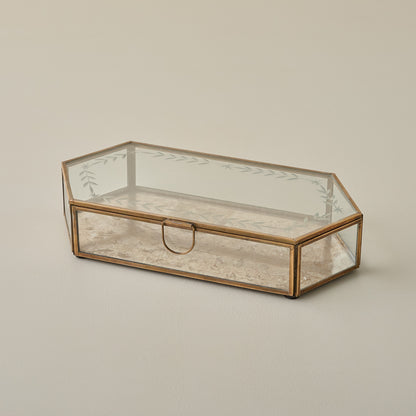 Small Delores Etched Glass Box