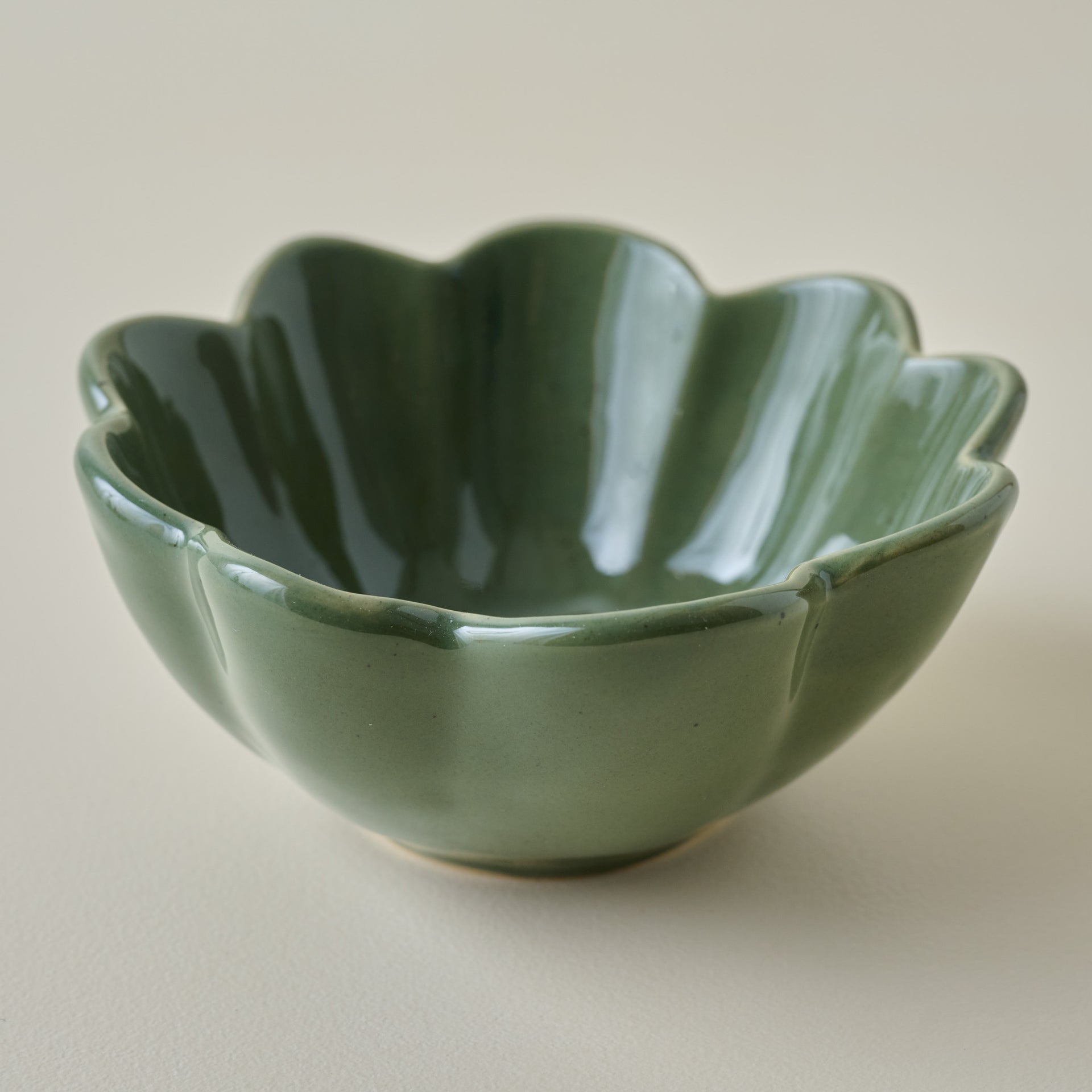 Forest Green Scalloped Mini Bowl