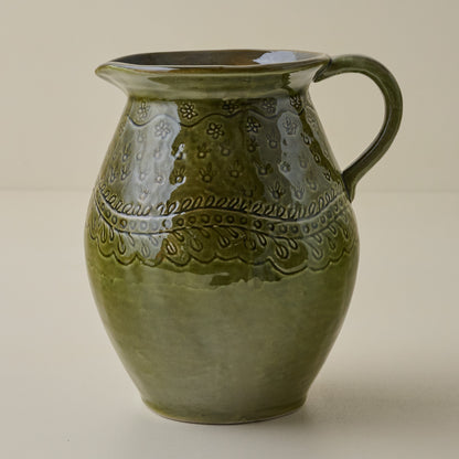 Beatrice Carved Floral Pitcher