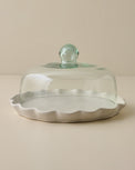 French White Ruffle Cake Plate + Dome