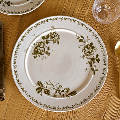 Heirloom Garden Floral Dinner Plate shown on table