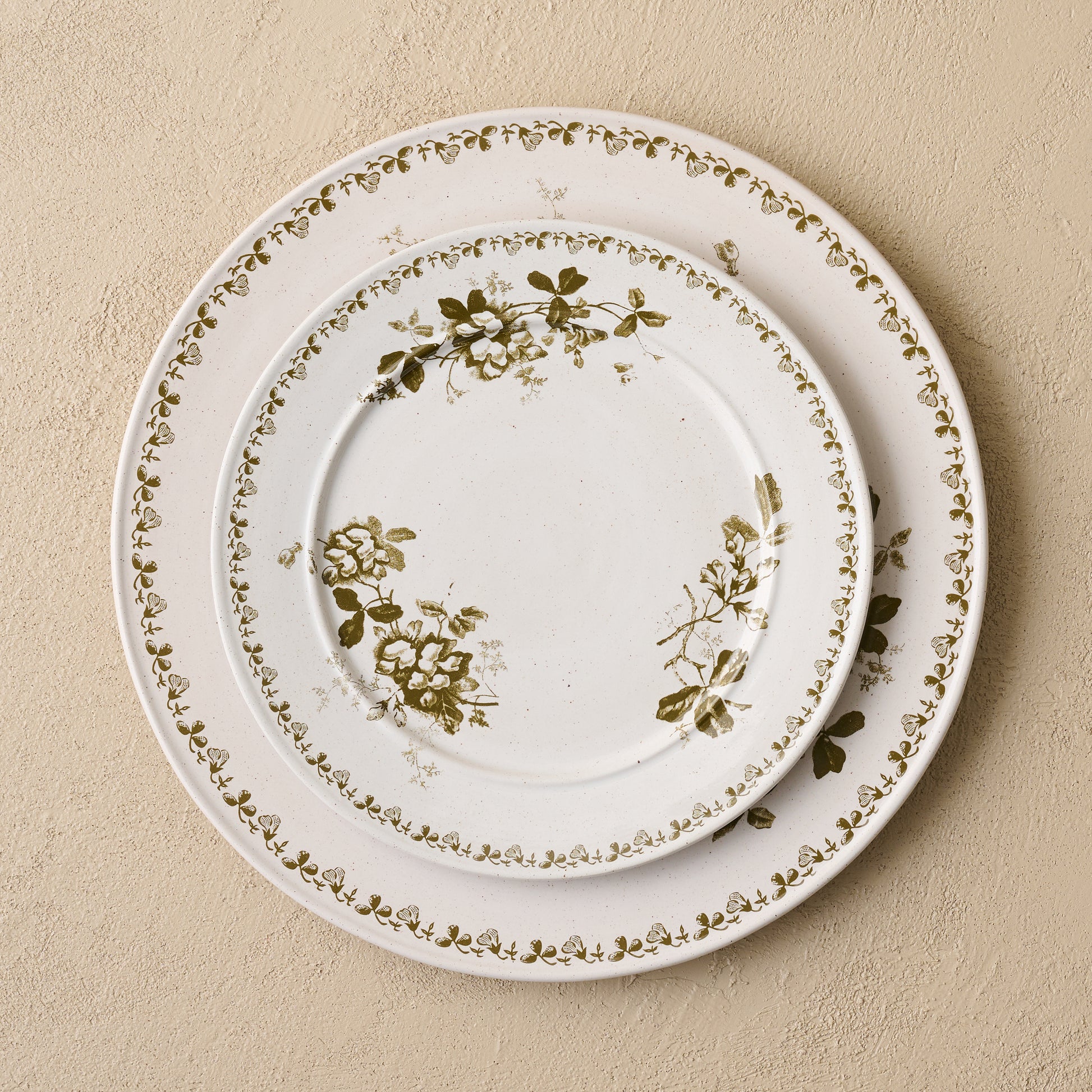Heirloom Garden Floral Dinner Plate shown with salad plate