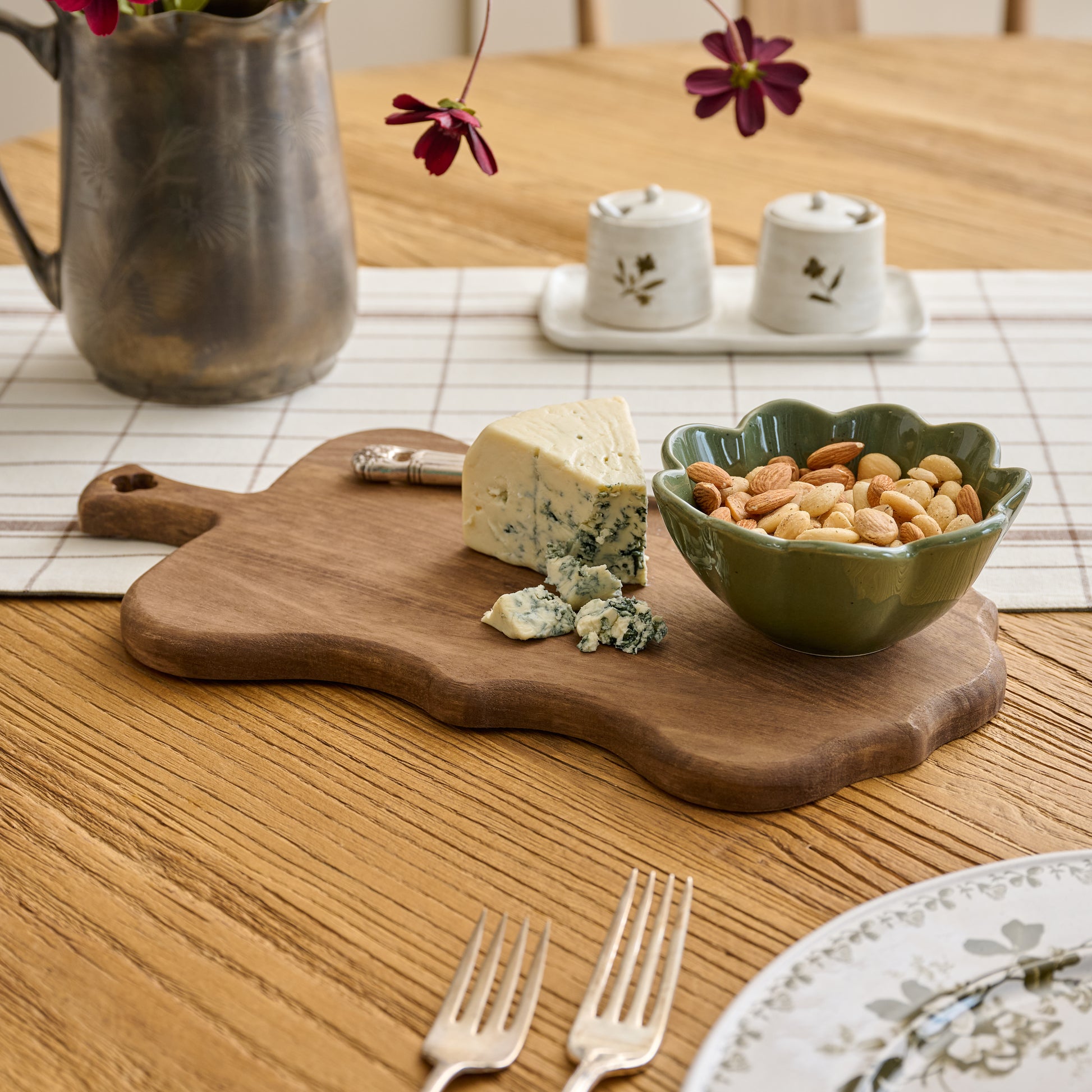 Small Vintage-Inspired Serving Board shown with food