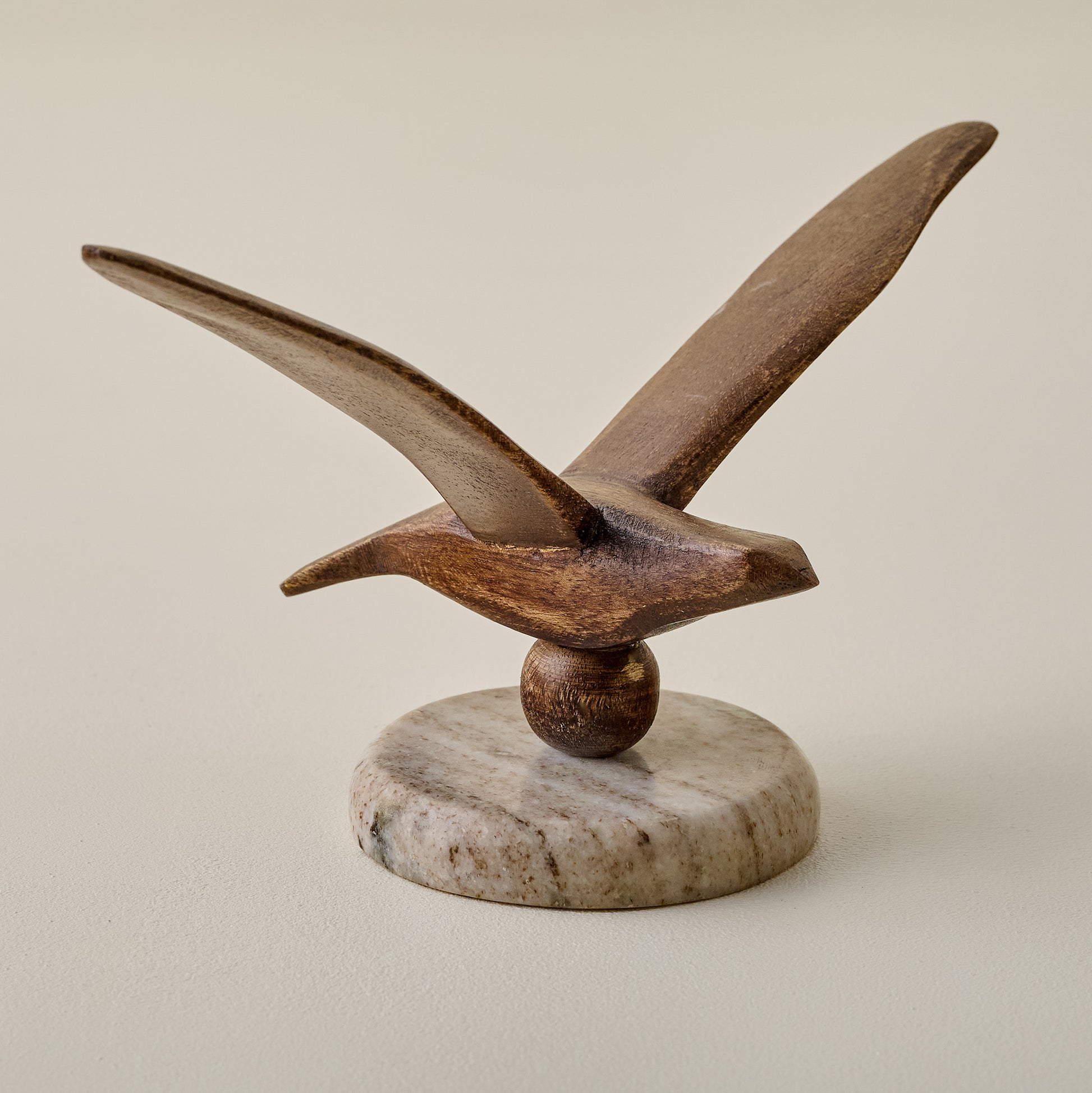 Marble and Wood Bird Sit About