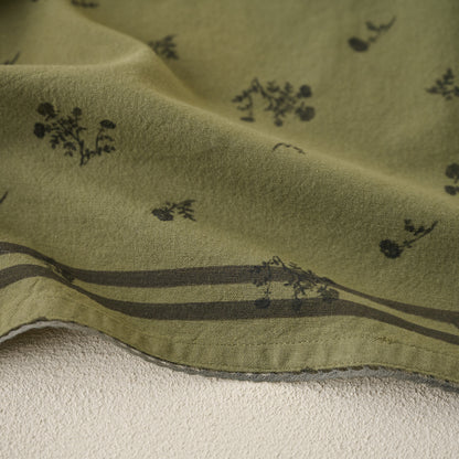 Magnolia Green Ditsy Rose Napkin Set of Four edge up close