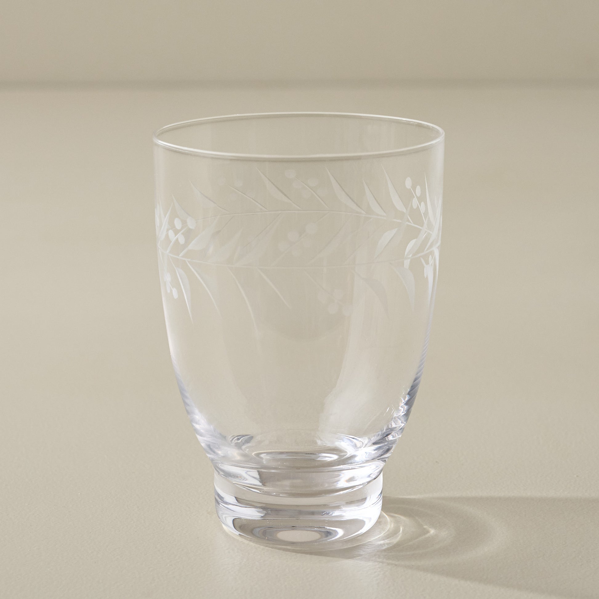 Small Vintage-Inspired Etched Glass Tumbler