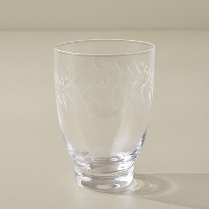 Small Vintage-Inspired Etched Glass Tumbler