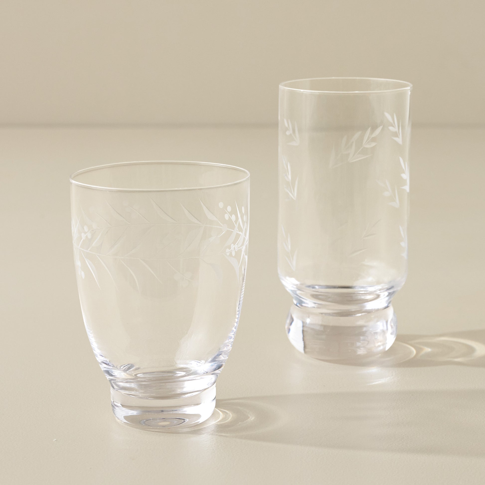 Vintage-Inspired Etched Glass Tumblers