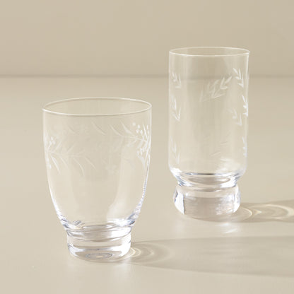 Vintage-Inspired Etched Glass Tumblers