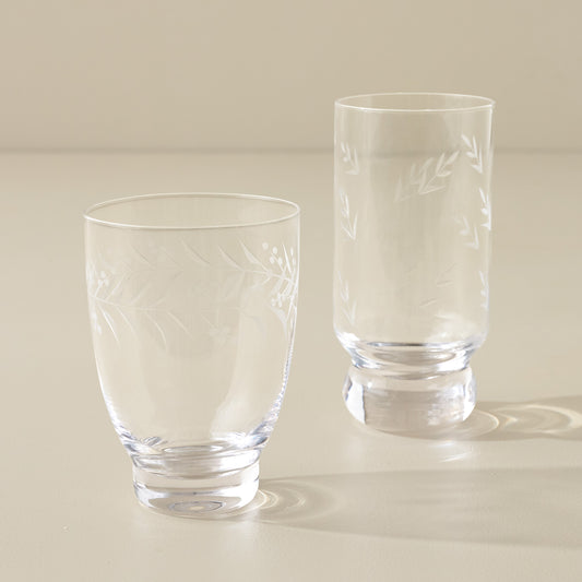 Vintage-Inspired Etched Glass Tumblers