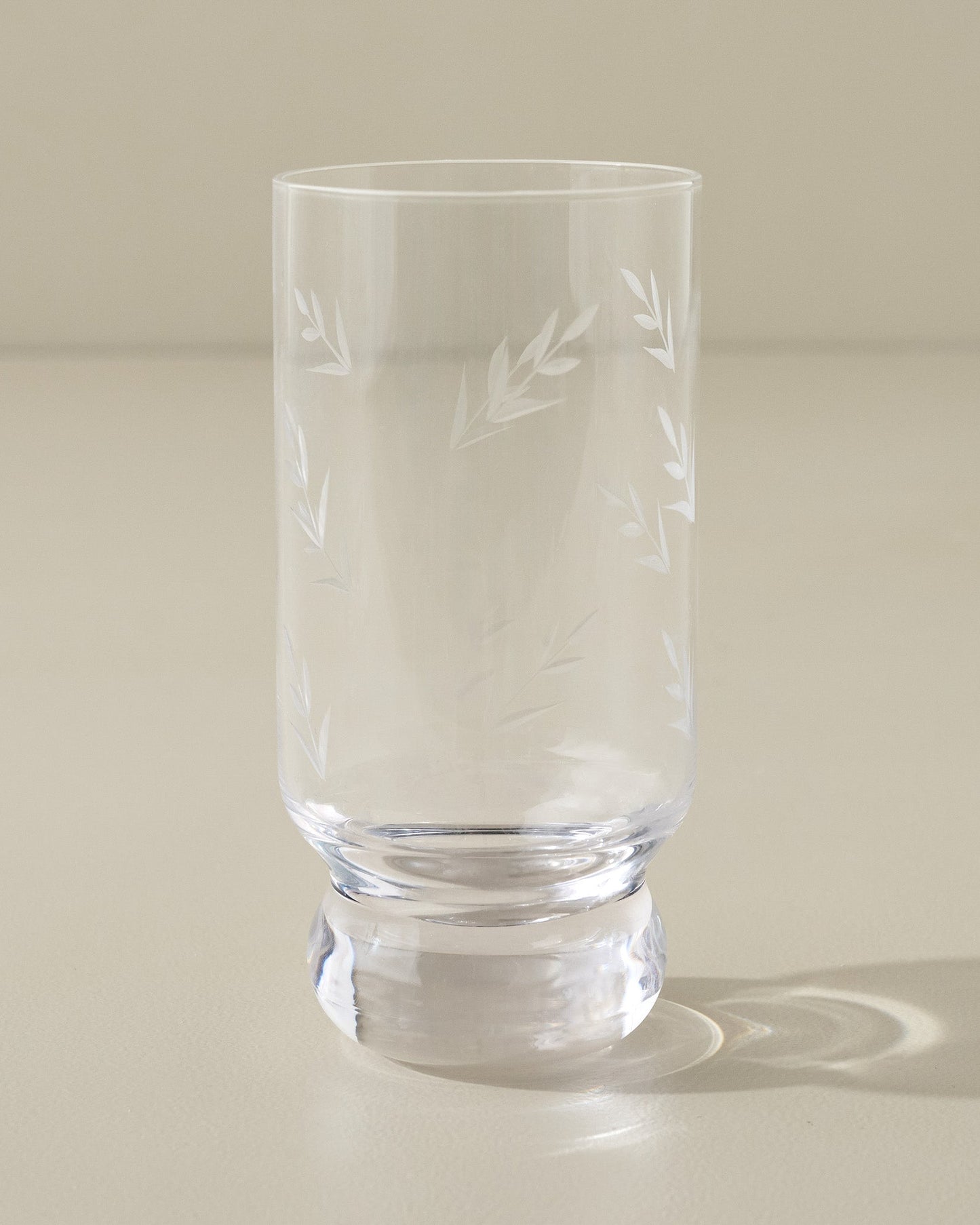 Vintage-Inspired Etched Glass Tumbler