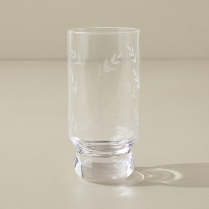 Large Vintage-Inspired Etched Glass Tumbler