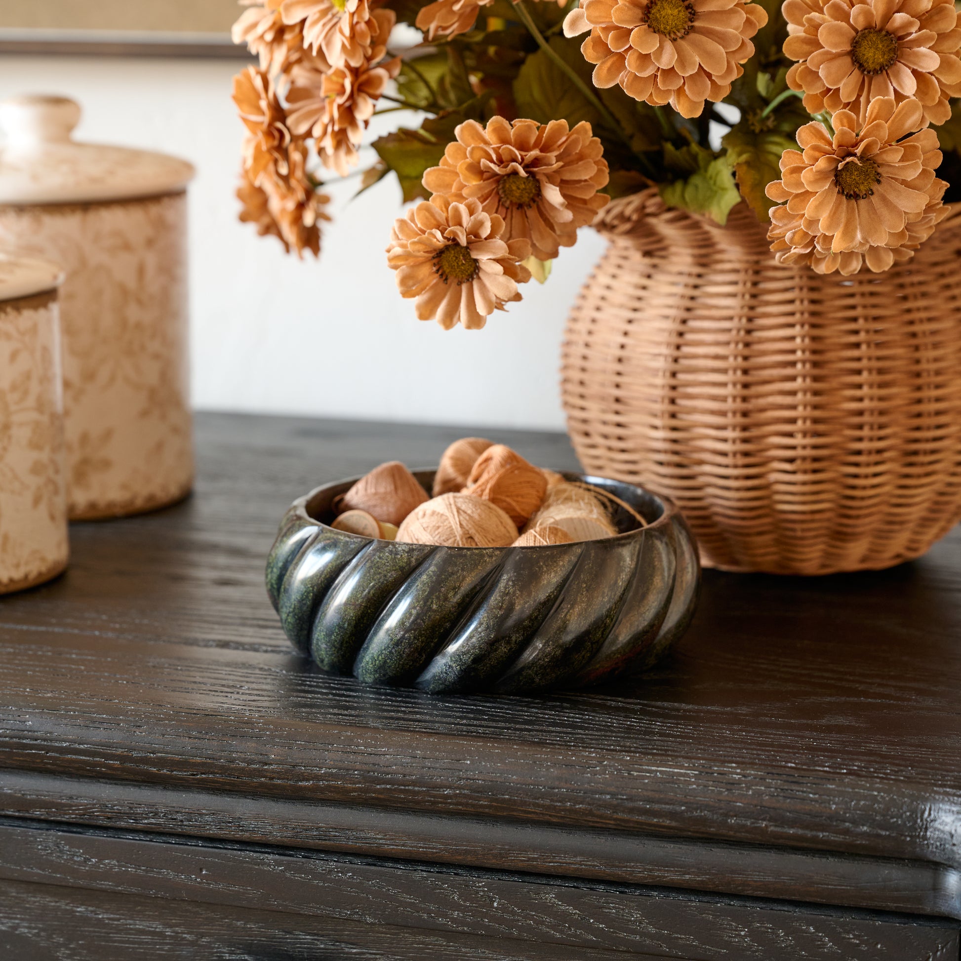 Twisted Marble Trinket Bowl shown styled