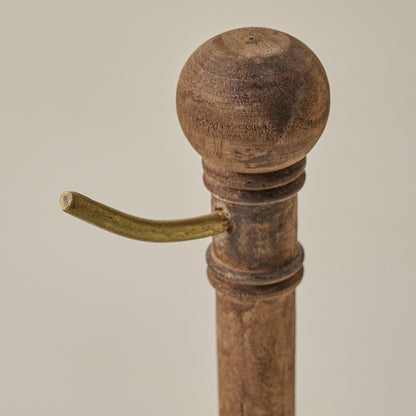 Antiqued Wood Banana Stand up close