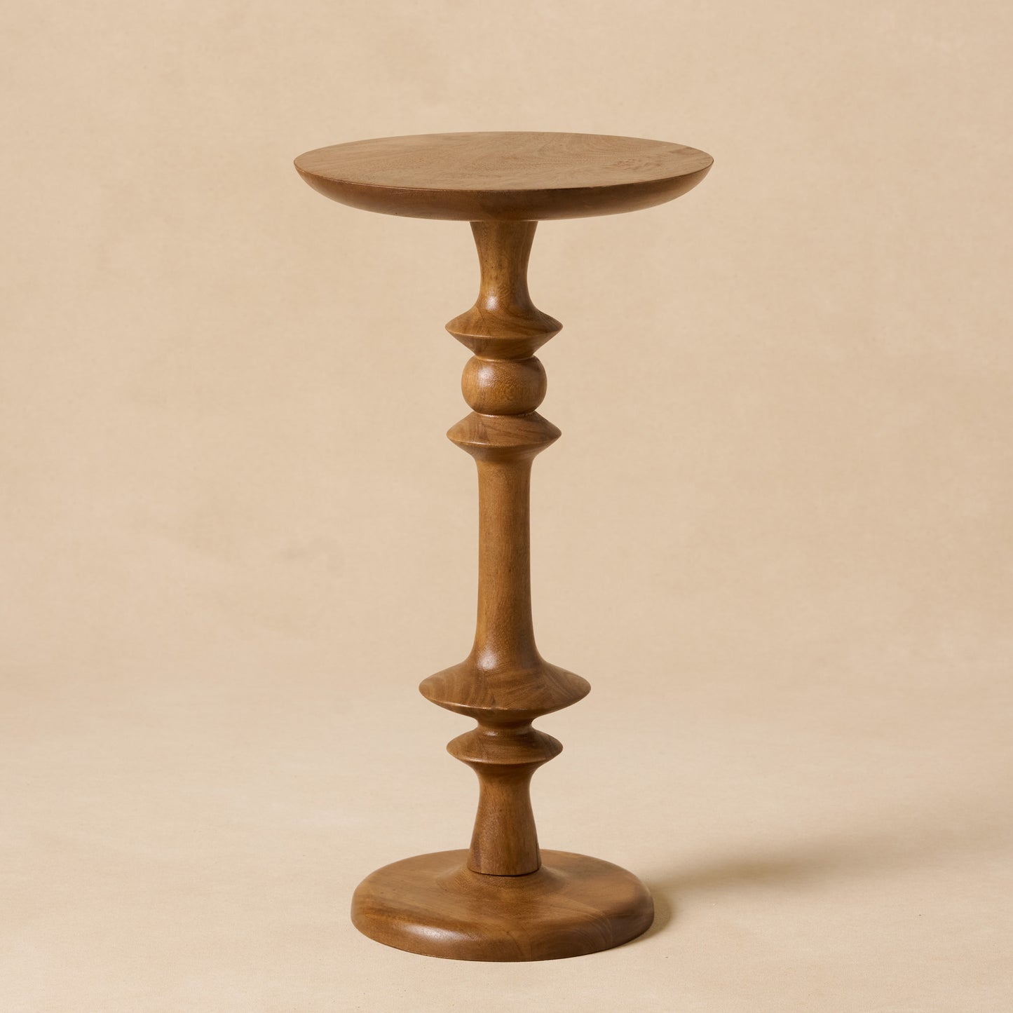 Enzo Turned Wood Cocktail Table in Honey Mango 