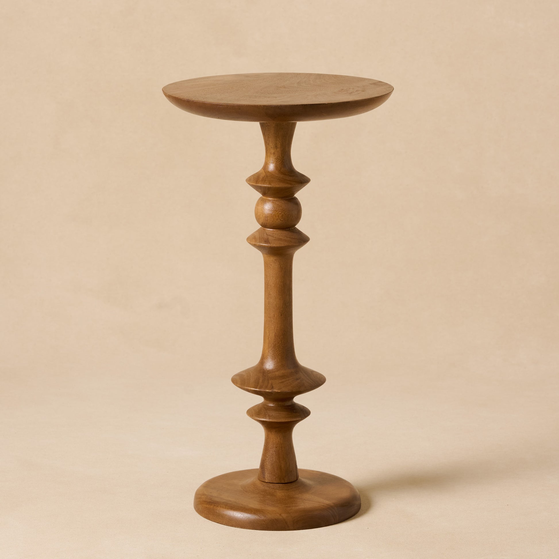Enzo Turned Wood Cocktail Table in Honey Mango 