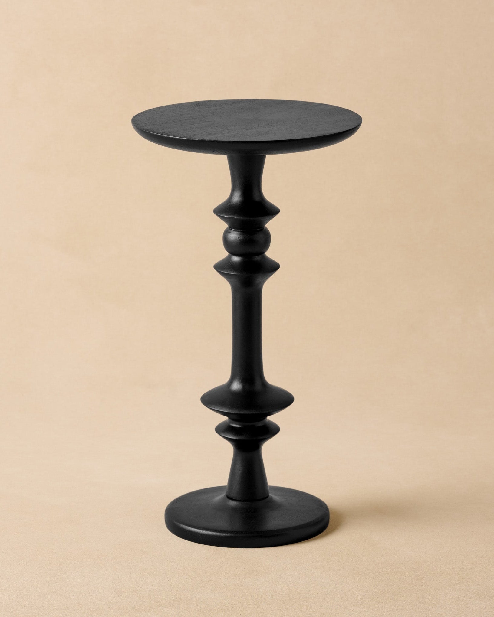 Enzo Turned Wood Cocktail Table in black