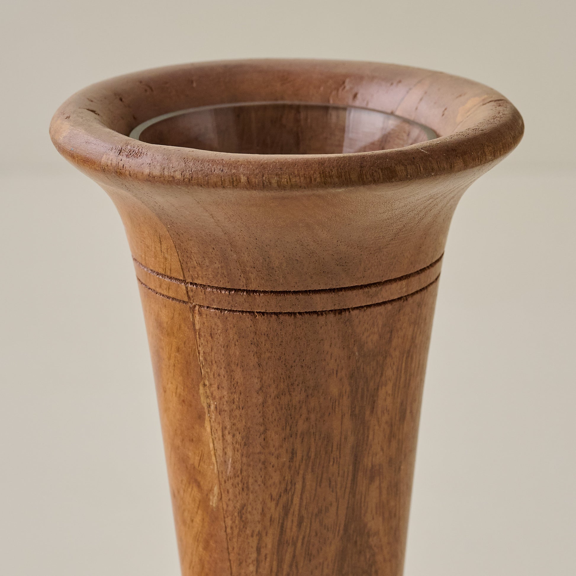 Finn Wood Vase top up close