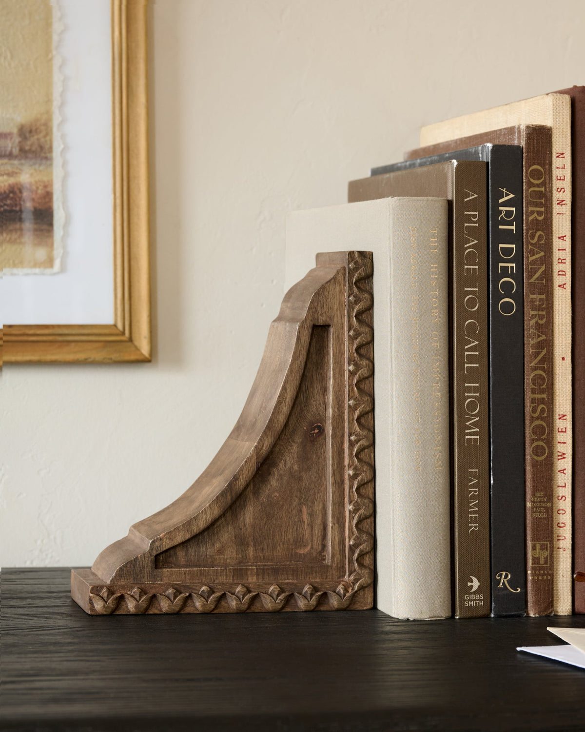 Warren Hand Carved Wood Bookends – Magnolia