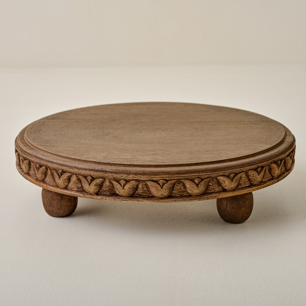 Magnolia Decor Riser Warren Carved Wood Riser β Magnolia