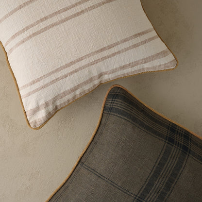 Vintage Stripe Pillow shown with anothr throw pillow