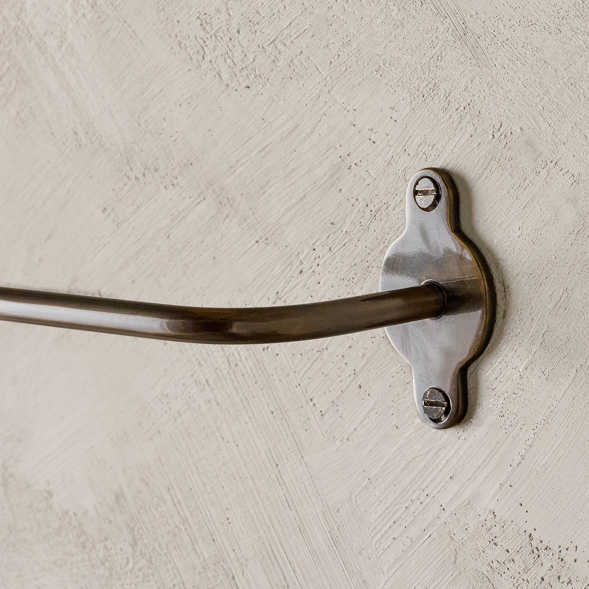 Antique Bronze Metal Towel Bar up close