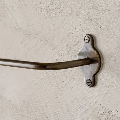 Antique Bronze Metal Towel Bar up close