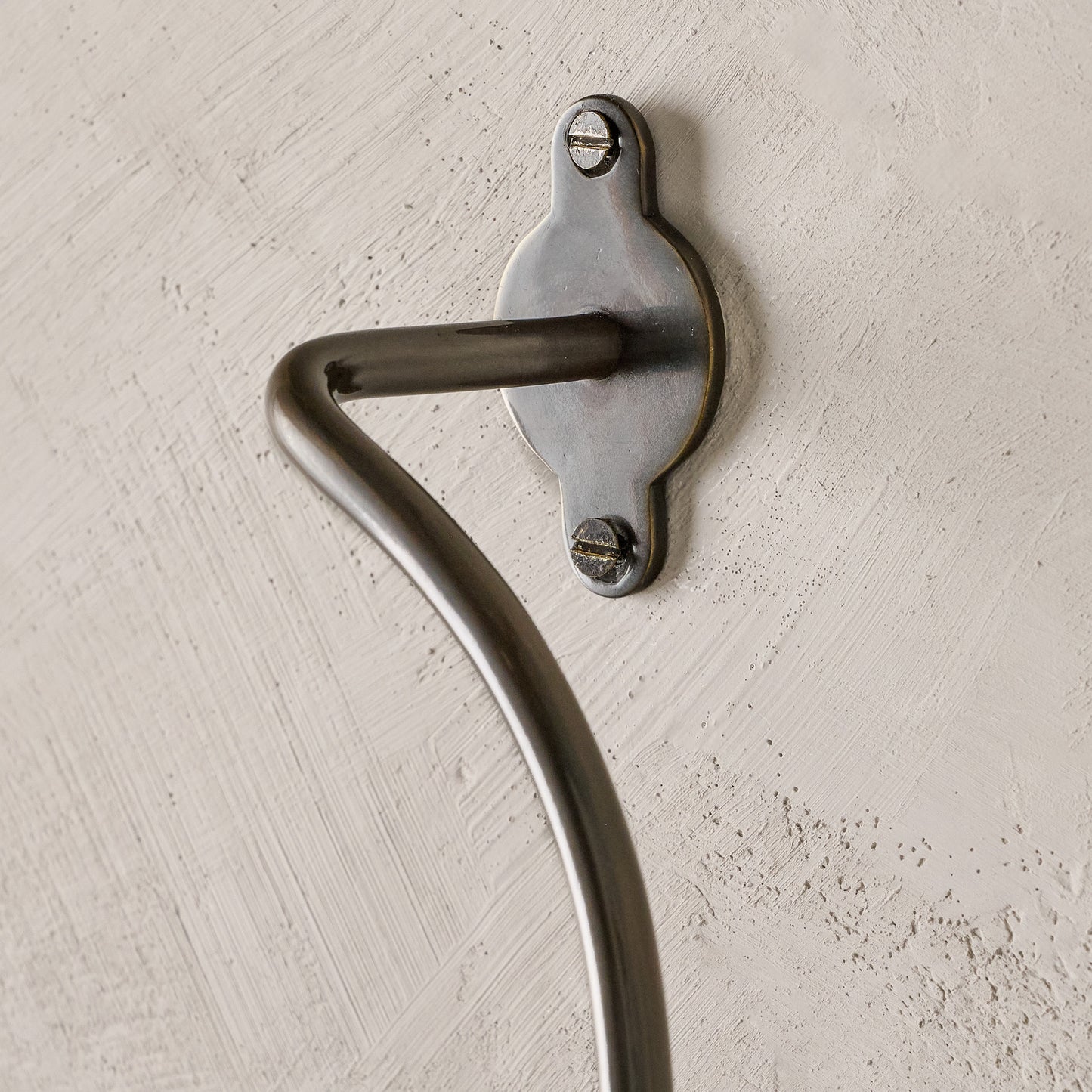 Antique Bronze Metal Towel Ring close up