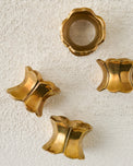 Antique Brass Ruffle Napkin Ring Set of Four