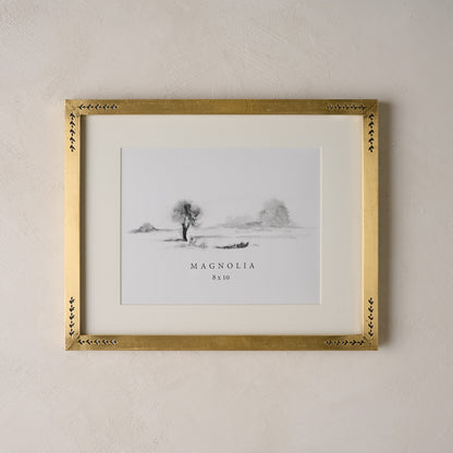 8x10 Floral Antique Brass Picture Frame