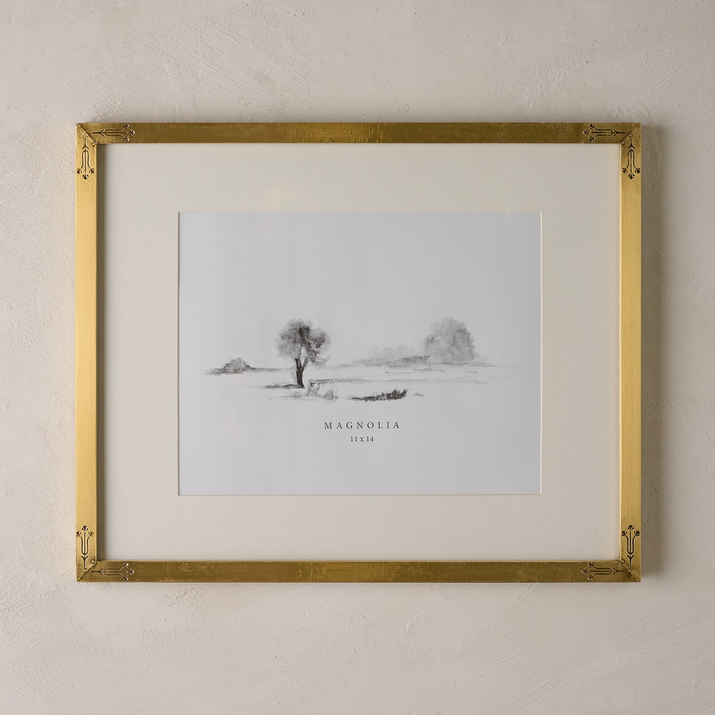 11x14 Floral Antique Brass Picture Frame