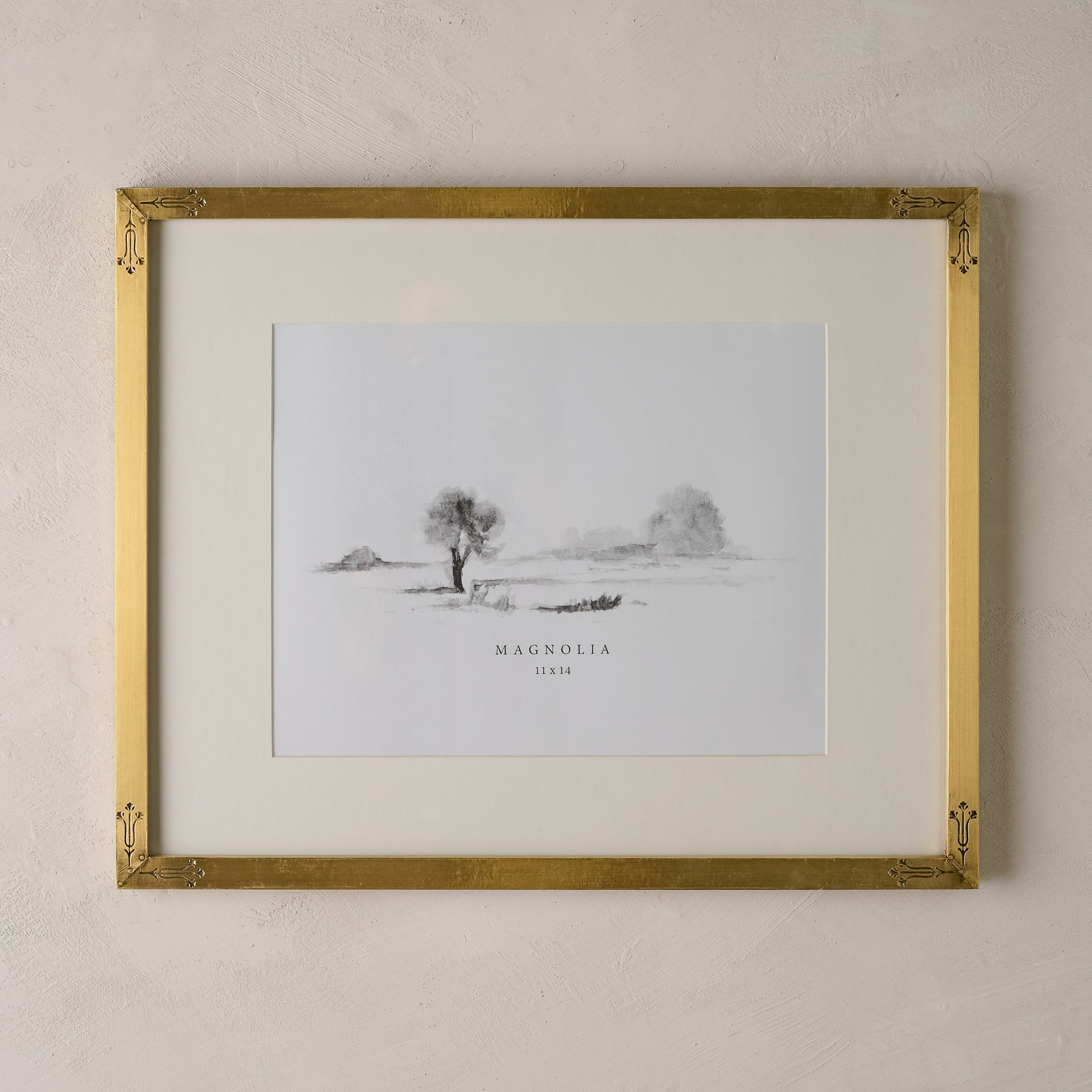 11x14 Floral Antique Brass Picture Frame