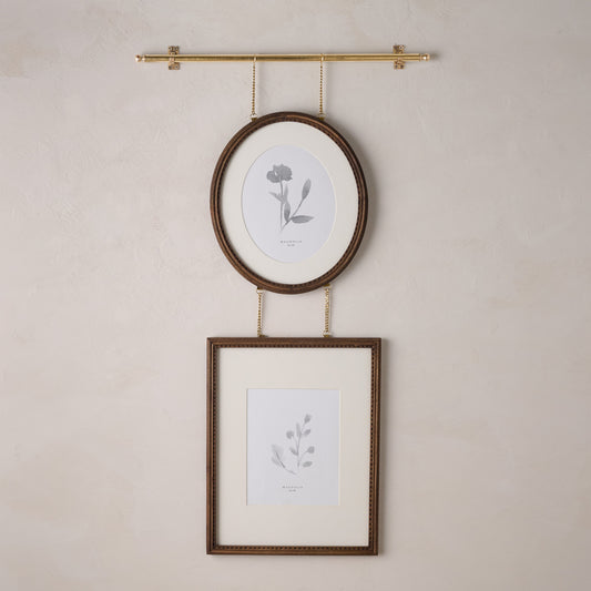 Colleen Wood and Brass Rail Multi Picture Frame