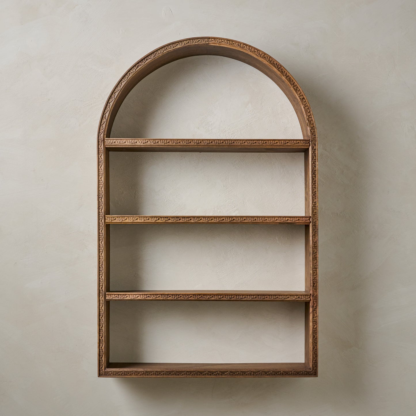 Hand Carved Wooden Archer Shelf