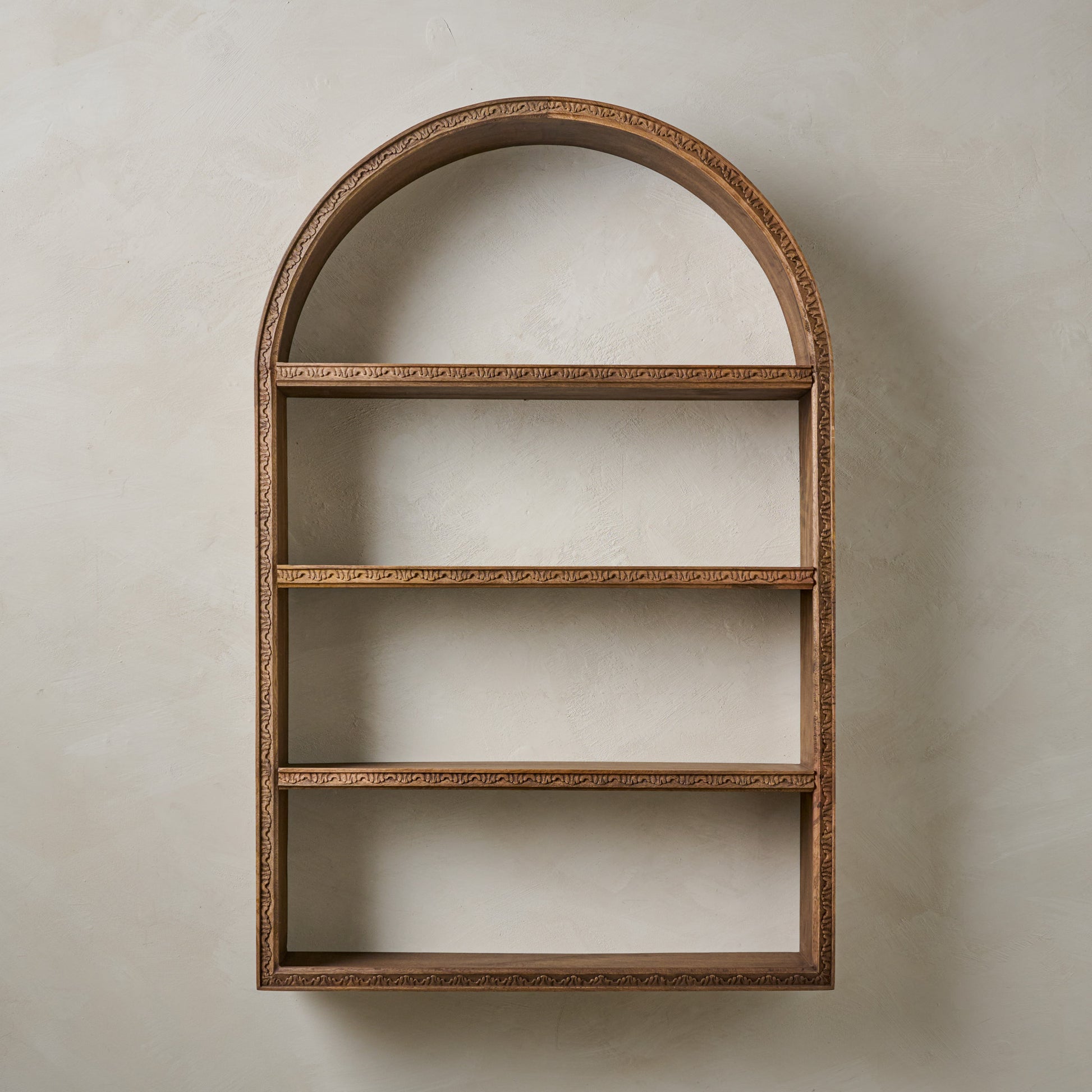 Hand Carved Wooden Archer Shelf