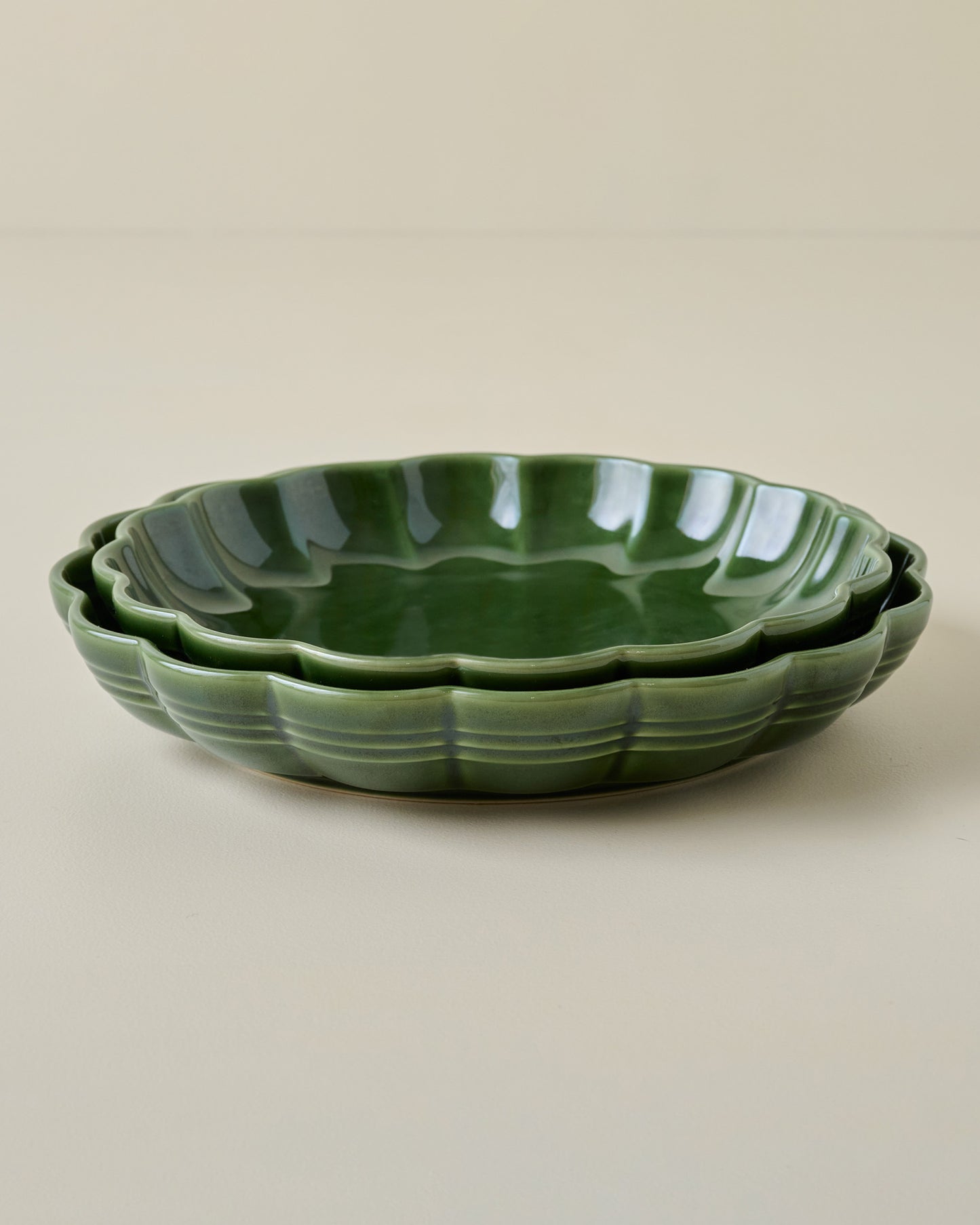 The Cottage Collection Forest Green Scalloped Baking Dish Set