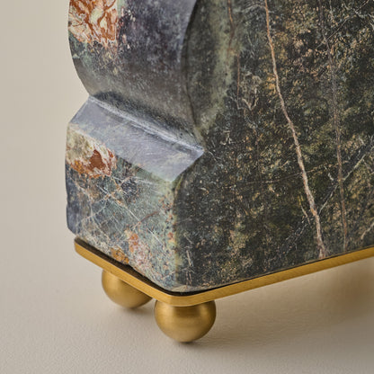 Henry Marble and Brass Bookends up close