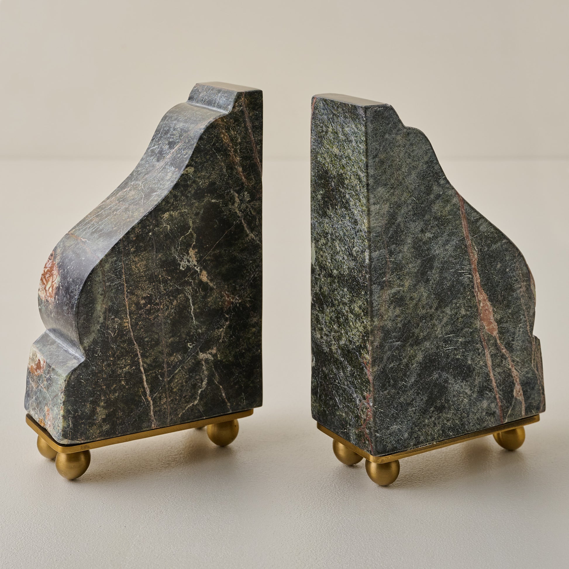 Henry Marble and Brass Bookends