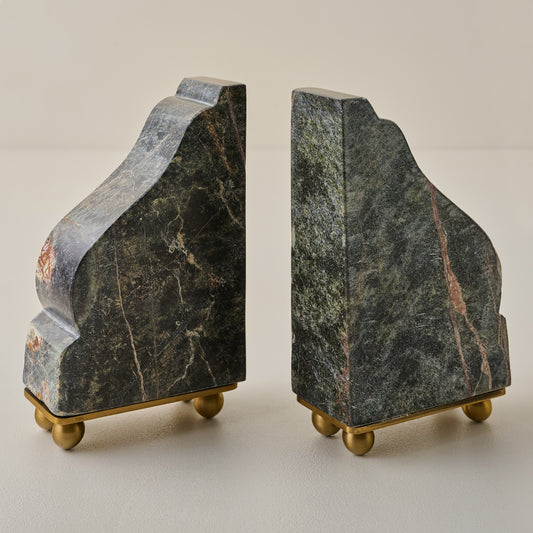 Henry Marble and Brass Bookends