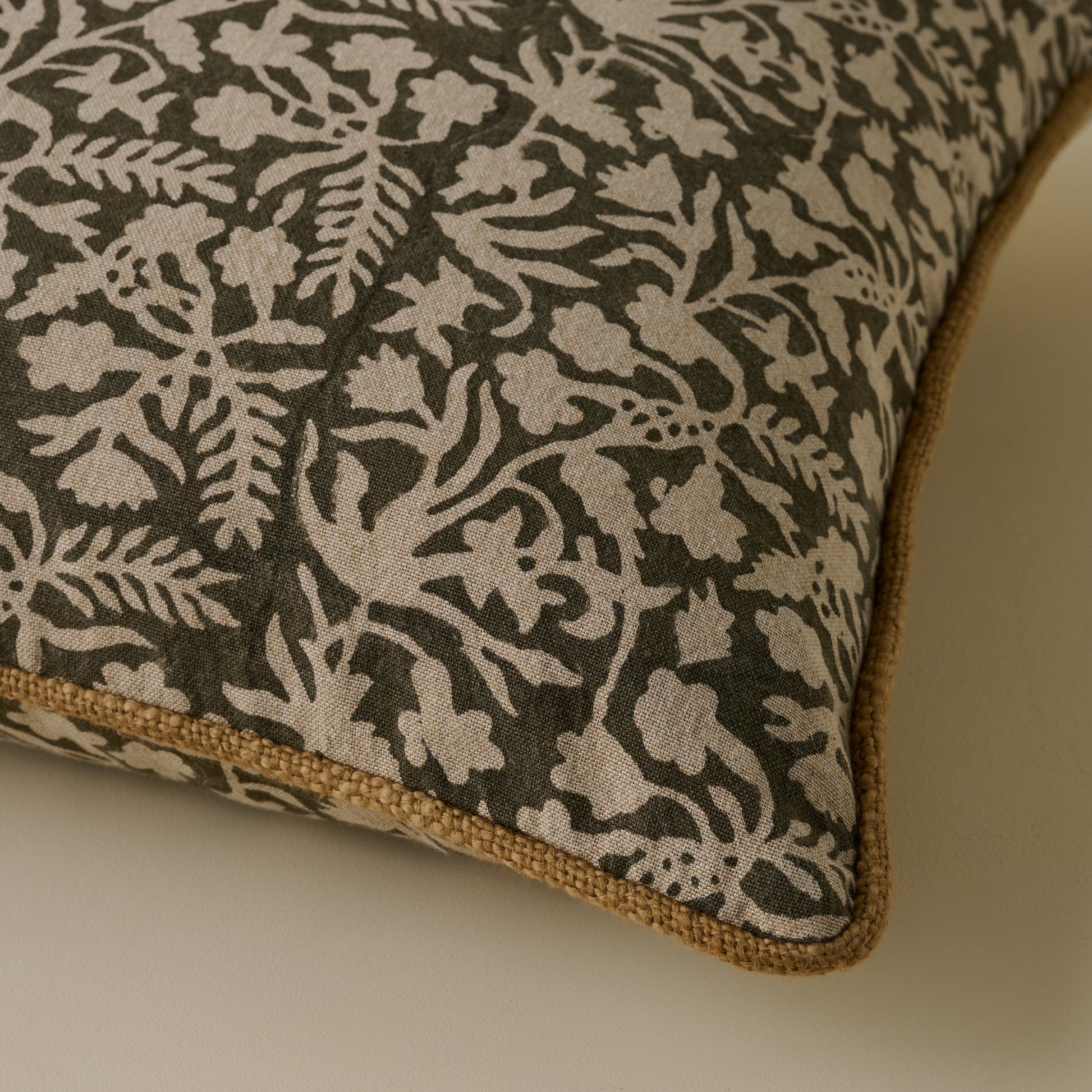 Jolie Floral Printed Pillow corner up close