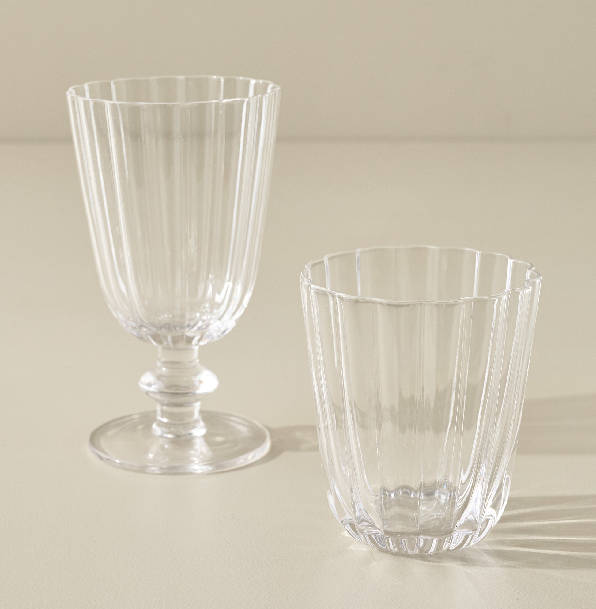 Scalloped Rim Glass Tumblers