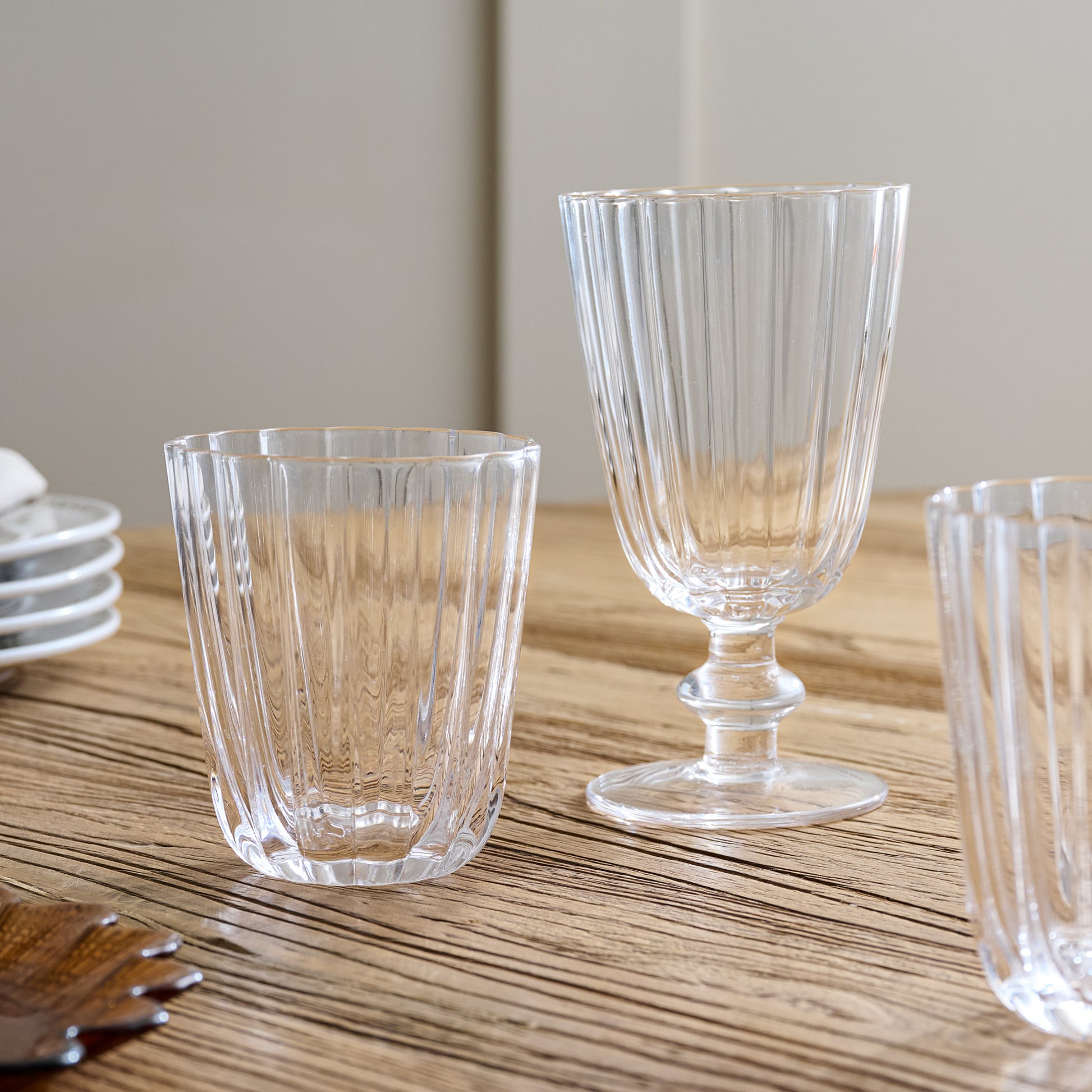 Scalloped Rim Glass Tumblers