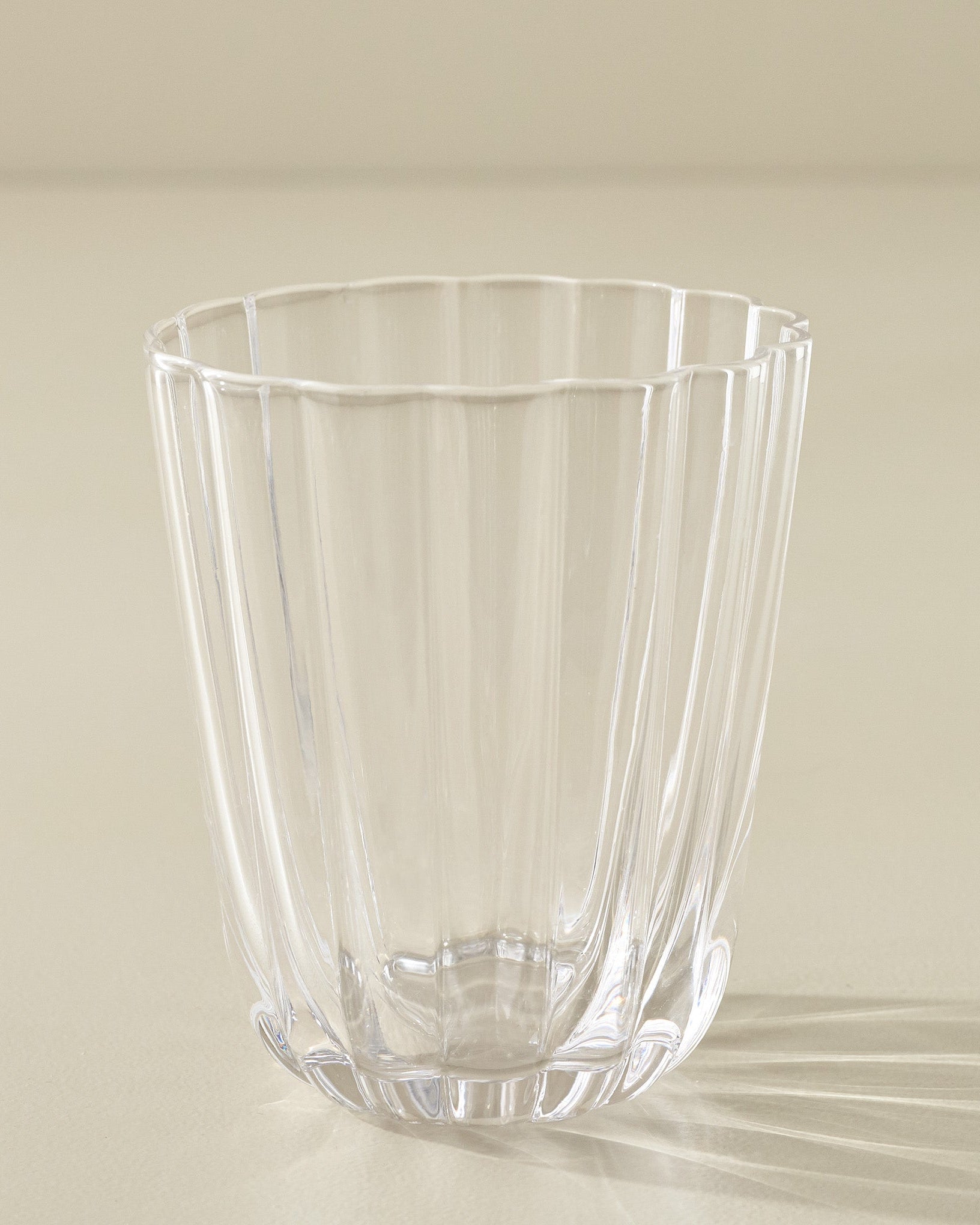 Scalloped Rim Glass Tumbler - Small