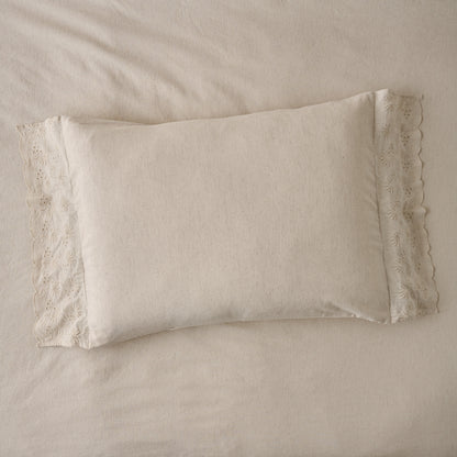 Clara Eyelet Flange Sham in Natural