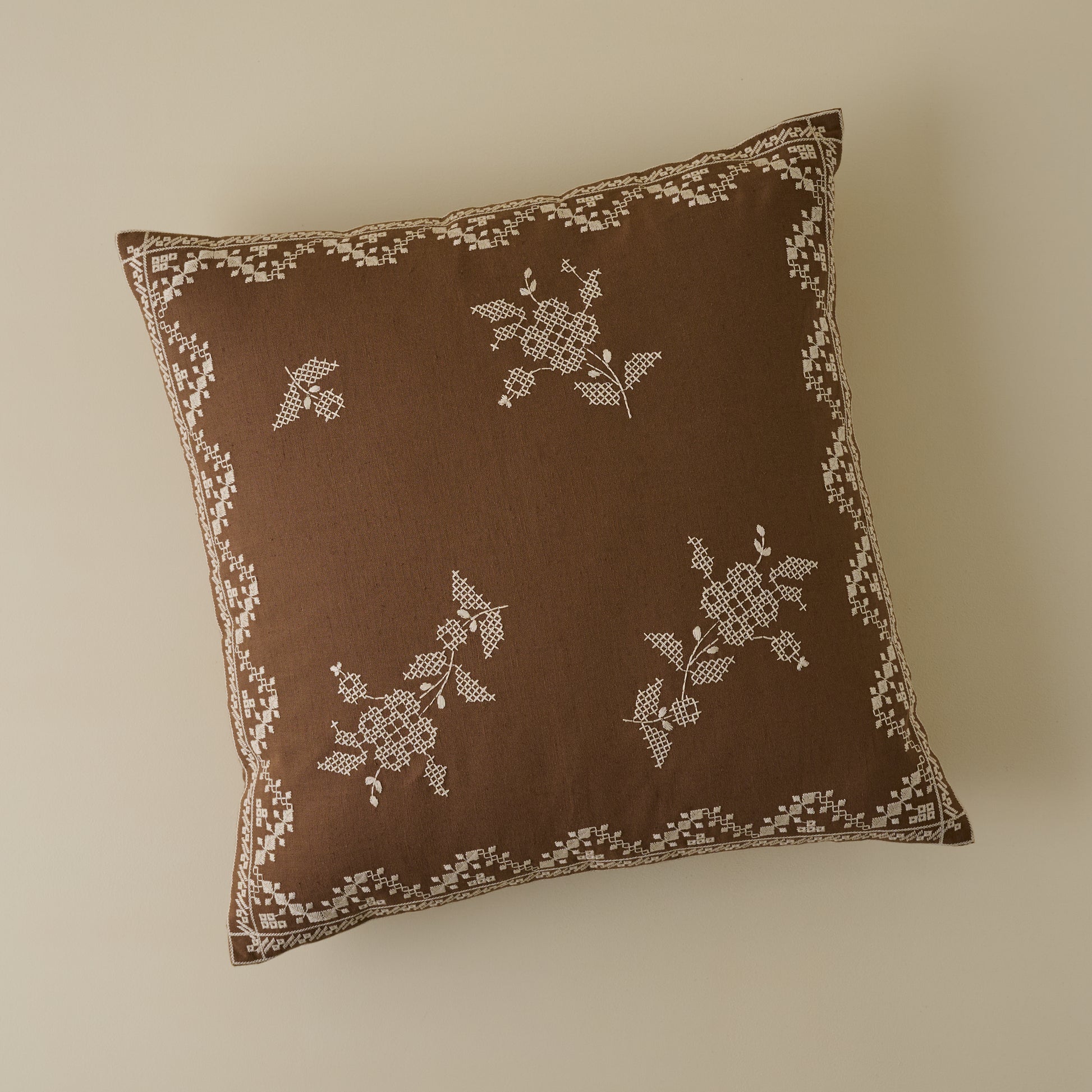 Lacey Embroidered Throw Pillow
